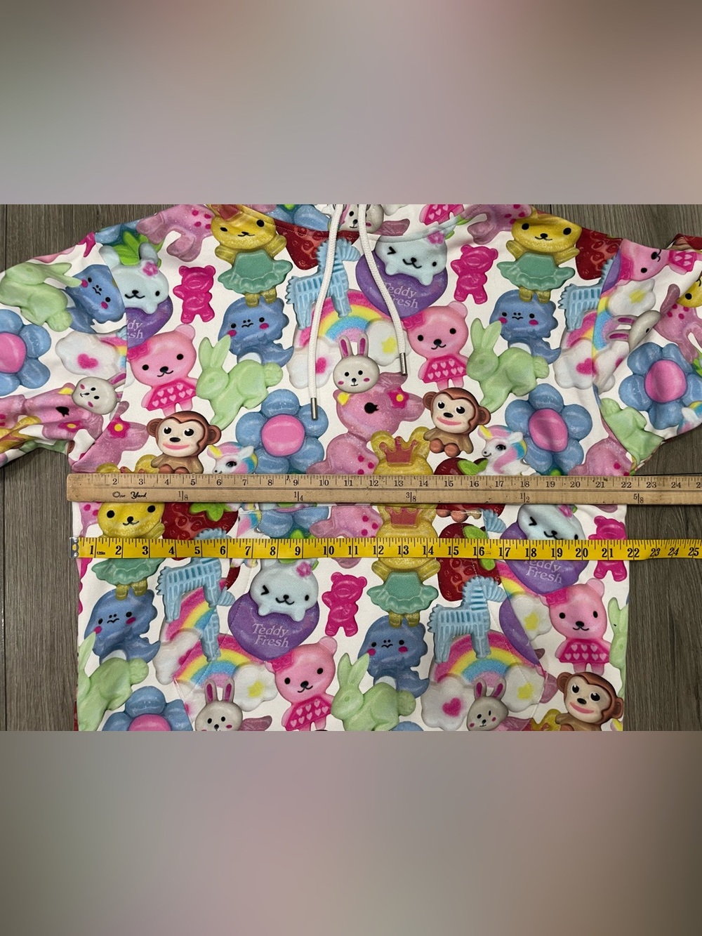 Teddy Fresh Hoodie Charms All Over Print Womens Medium View 6